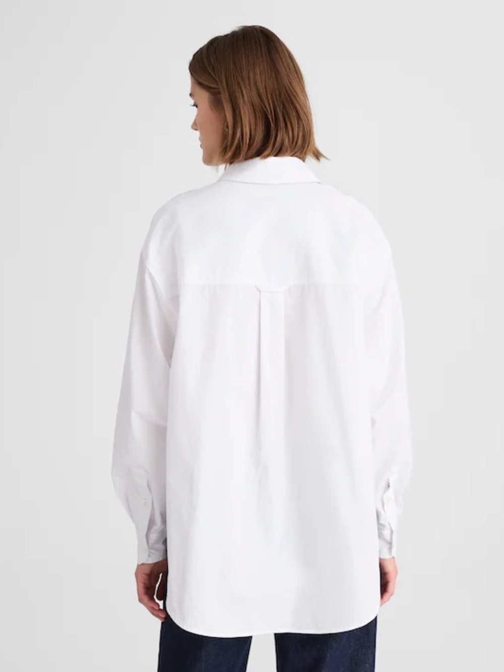 Madewell Oversized Button-Up Shirt in White Cotton Size XXS NWT - Picture 4 of 13